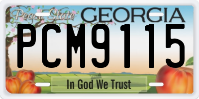 GA license plate PCM9115