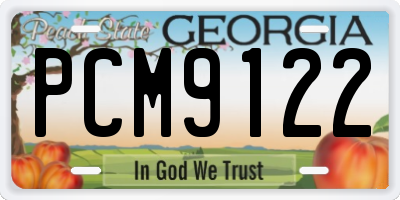 GA license plate PCM9122