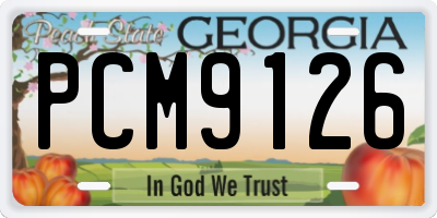 GA license plate PCM9126