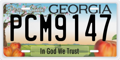 GA license plate PCM9147