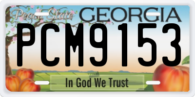 GA license plate PCM9153