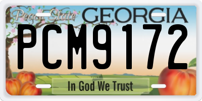 GA license plate PCM9172
