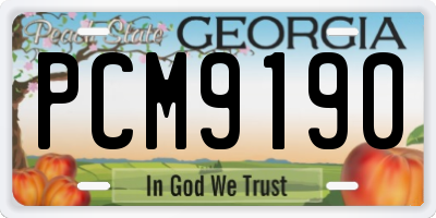 GA license plate PCM9190