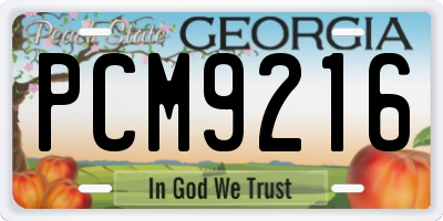 GA license plate PCM9216