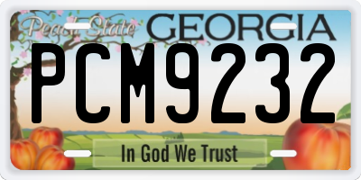 GA license plate PCM9232