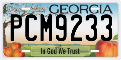 GA license plate PCM9233
