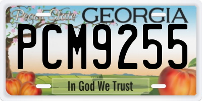 GA license plate PCM9255