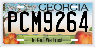 GA license plate PCM9264
