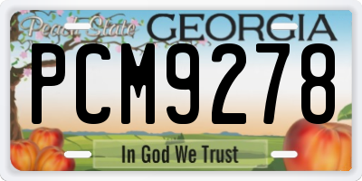GA license plate PCM9278
