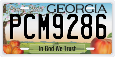 GA license plate PCM9286