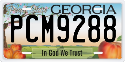 GA license plate PCM9288