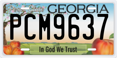 GA license plate PCM9637