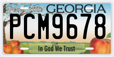 GA license plate PCM9678