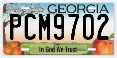 GA license plate PCM9702