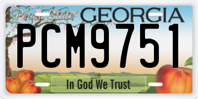 GA license plate PCM9751