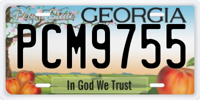 GA license plate PCM9755