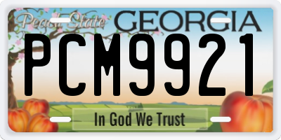GA license plate PCM9921