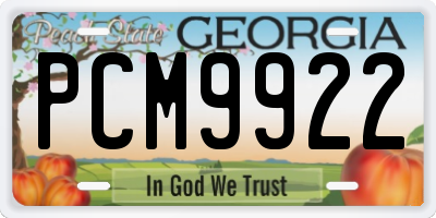 GA license plate PCM9922