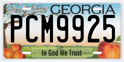 GA license plate PCM9925