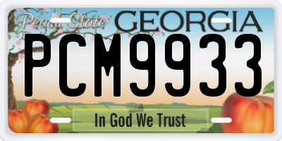 GA license plate PCM9933