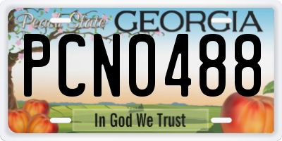 GA license plate PCN0488