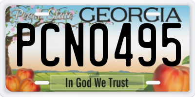 GA license plate PCN0495