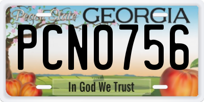 GA license plate PCN0756