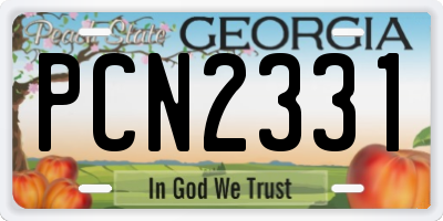 GA license plate PCN2331