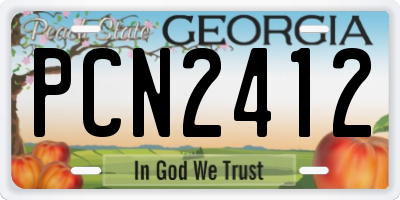 GA license plate PCN2412