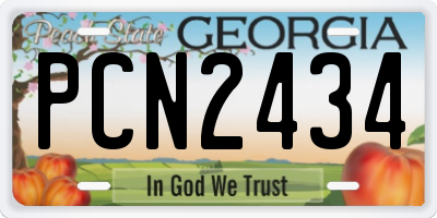 GA license plate PCN2434
