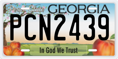 GA license plate PCN2439