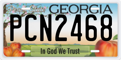 GA license plate PCN2468