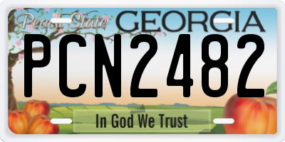 GA license plate PCN2482