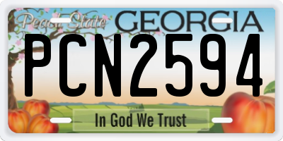 GA license plate PCN2594