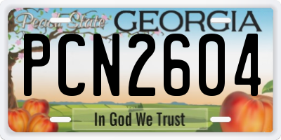 GA license plate PCN2604
