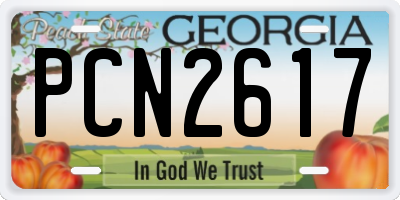 GA license plate PCN2617