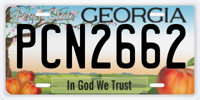 GA license plate PCN2662