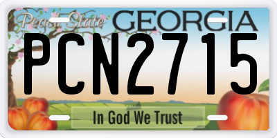 GA license plate PCN2715