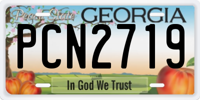 GA license plate PCN2719