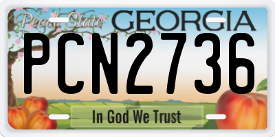 GA license plate PCN2736