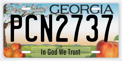 GA license plate PCN2737