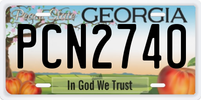 GA license plate PCN2740
