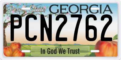 GA license plate PCN2762
