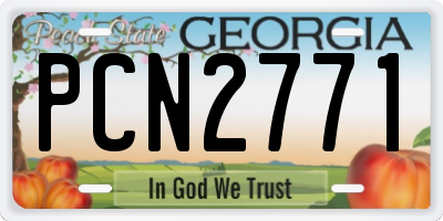 GA license plate PCN2771
