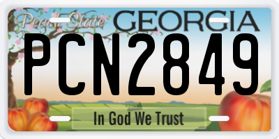 GA license plate PCN2849