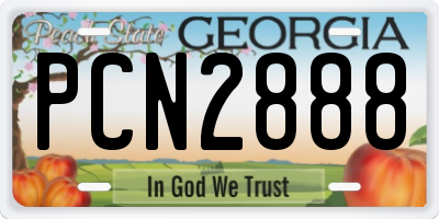 GA license plate PCN2888