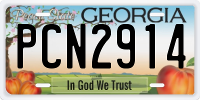 GA license plate PCN2914