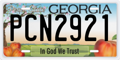 GA license plate PCN2921