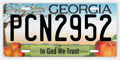 GA license plate PCN2952