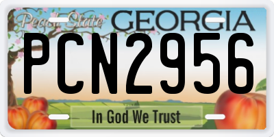 GA license plate PCN2956